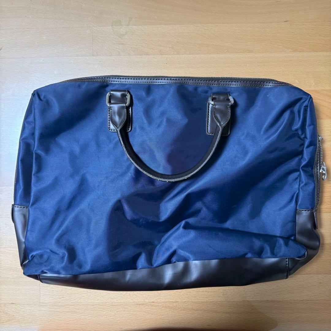 ネイビー ビジネスバッグ ナイロン レザー