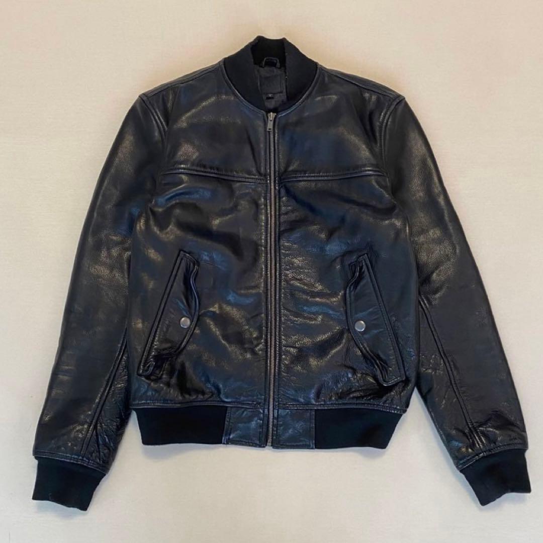 OLD GAP レザー MA-1 フライトジャケット オールドギャップ ブラック