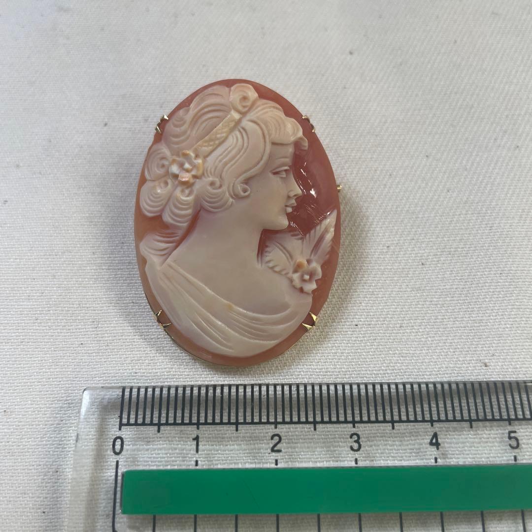 カメオ　ブローチ　k18