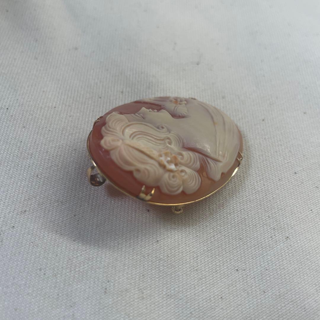 カメオ　ブローチ　k18