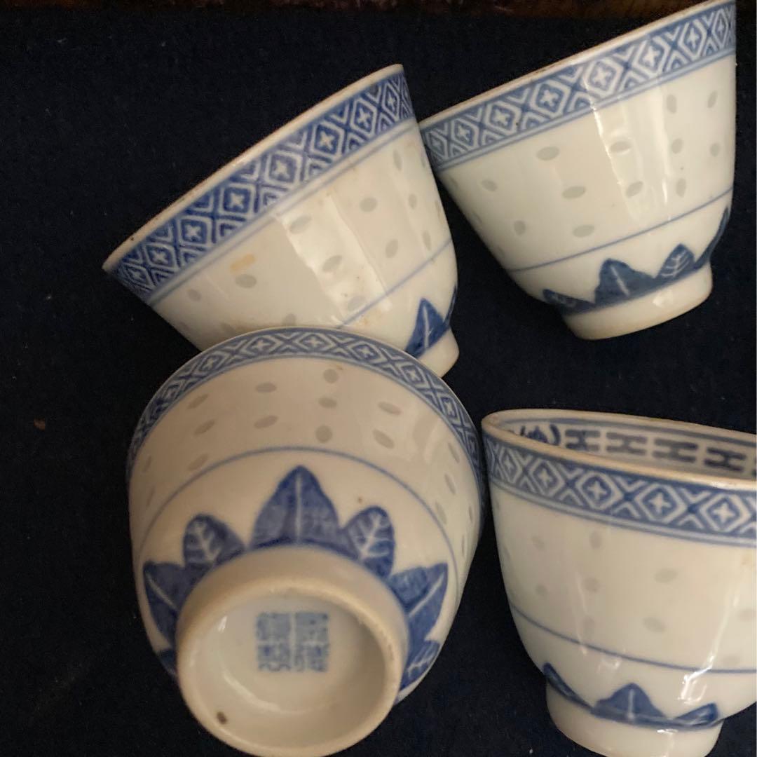 煎茶道具　蝙蝠蛍煎茶碗　竹筒