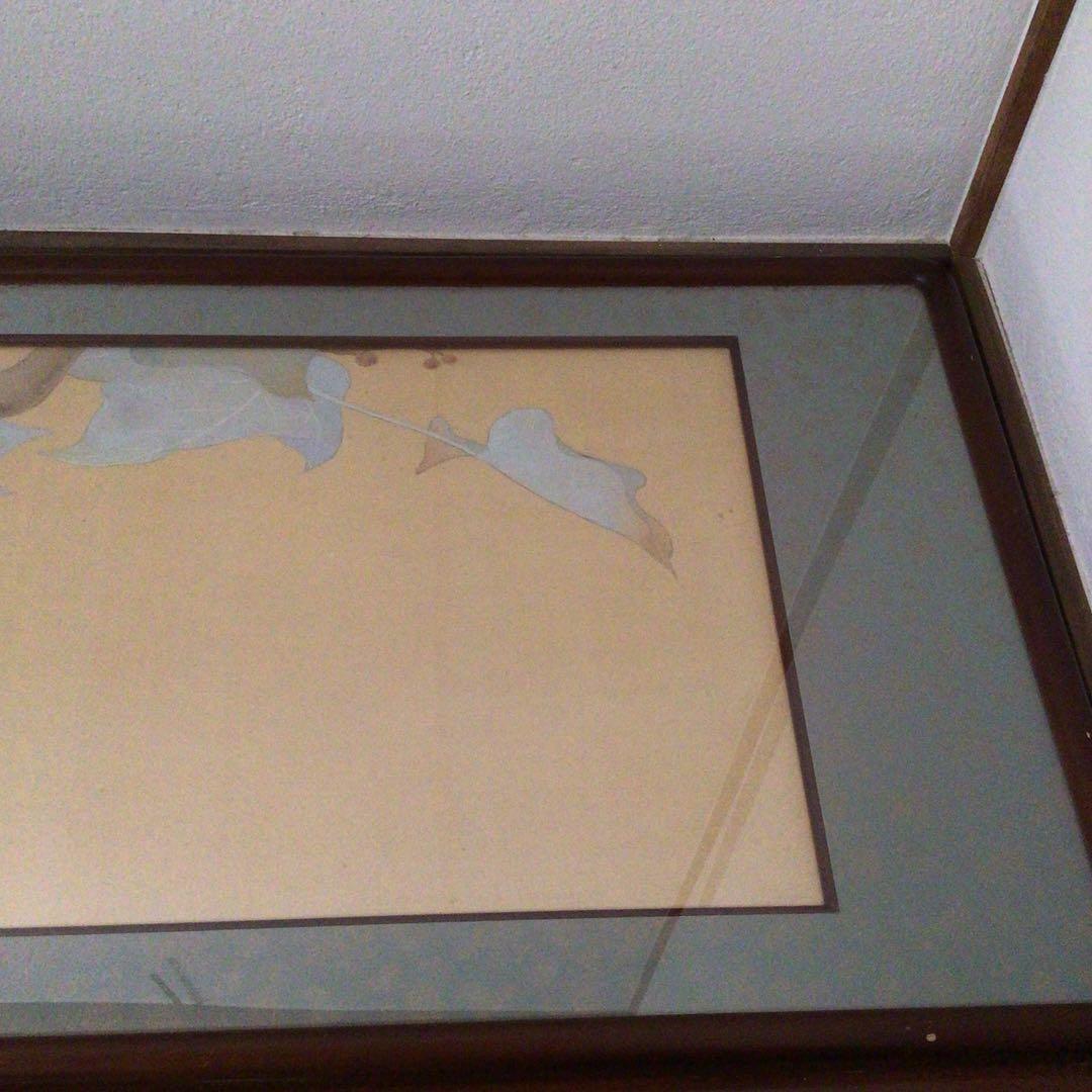 No3136 扁額装　猪原大華　金鷄図　彩色花鳥画　絹本　日本画　絵画　送料無料