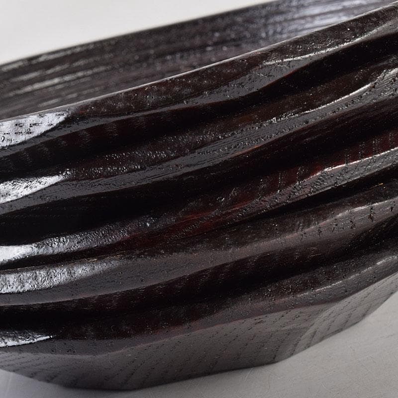 煎茶道具　漆芸家　村瀬治兵衛作　本漆　沢栗　茶托　五客　V　R8903