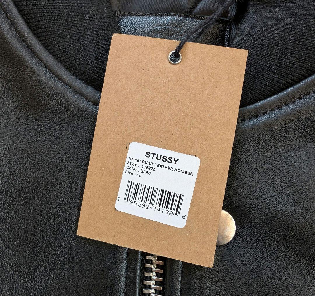 STUSSY LEATHER BUILT BOMBER Lレザージャケット