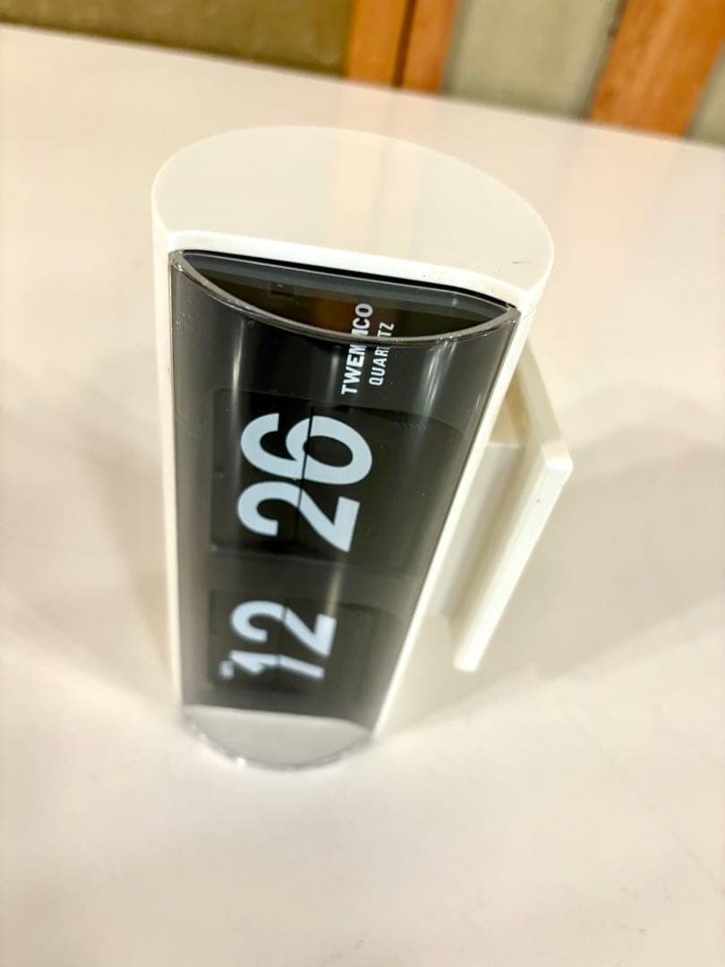 ★動作品★TWEMCO トゥエンコ パタパタ時計QT-30T ホワイト