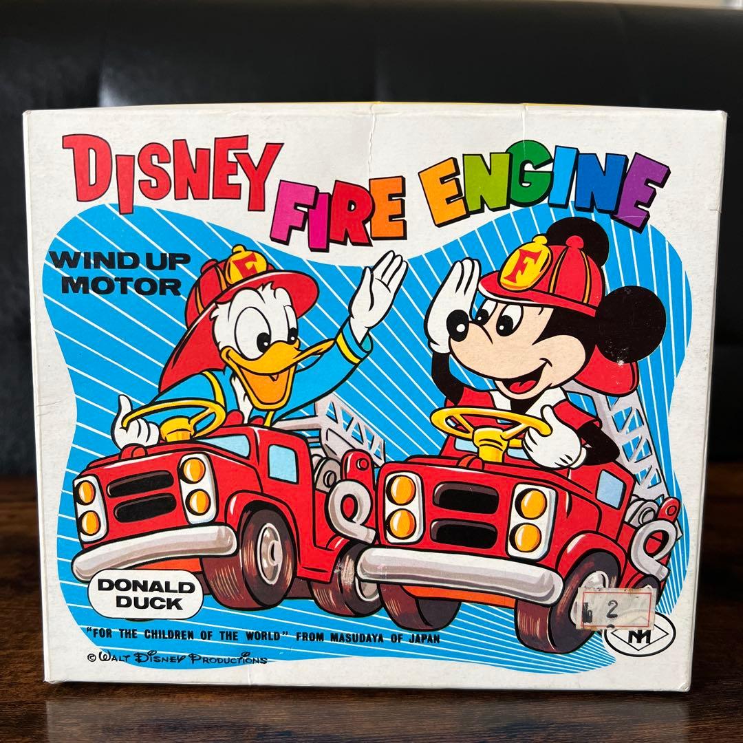 増田屋 レトロ ディズニー ドナルドダック 消防車 ゼンマイ