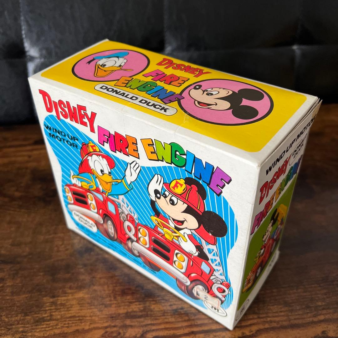 増田屋 レトロ ディズニー ドナルドダック 消防車 ゼンマイ