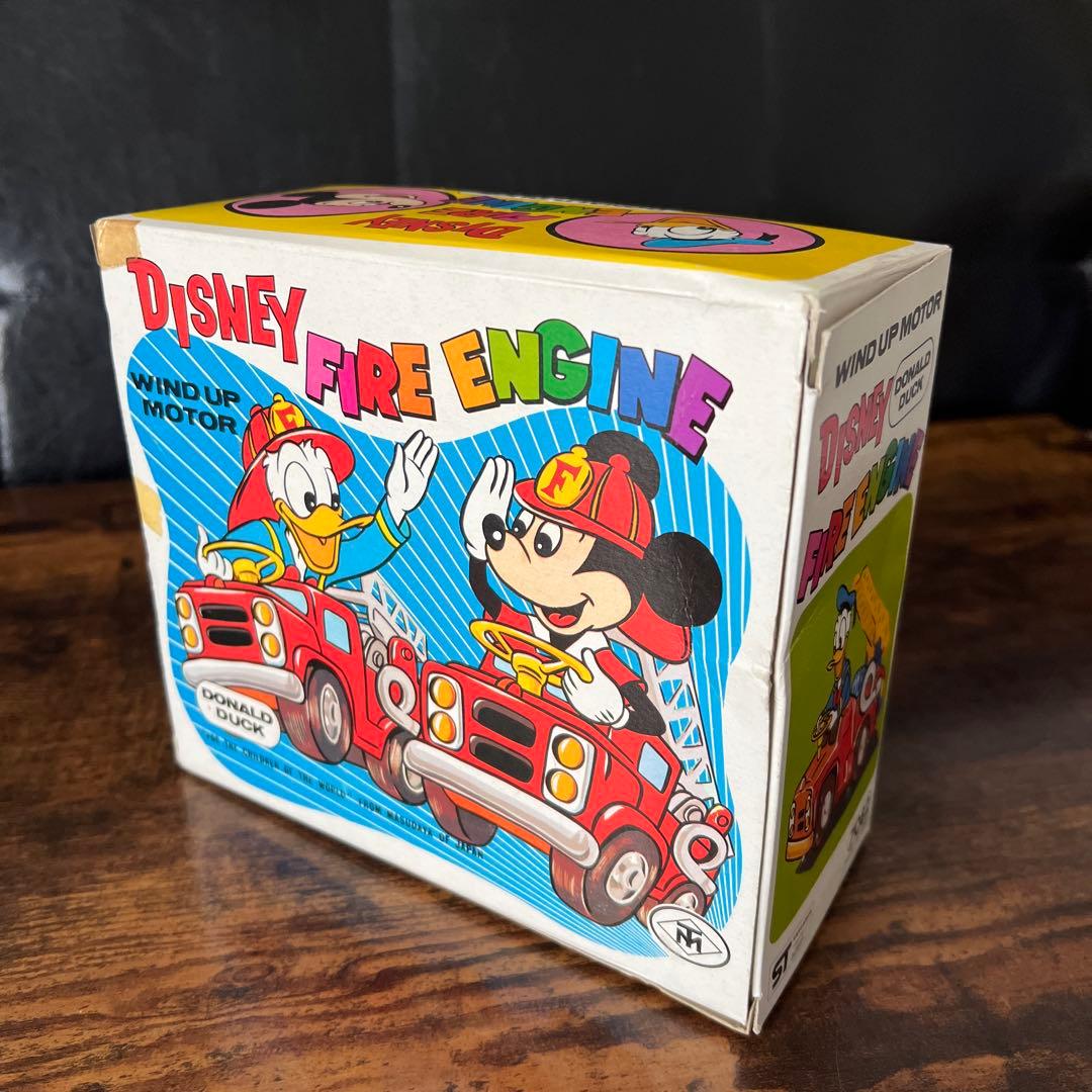 増田屋 レトロ ディズニー ドナルドダック 消防車 ゼンマイ