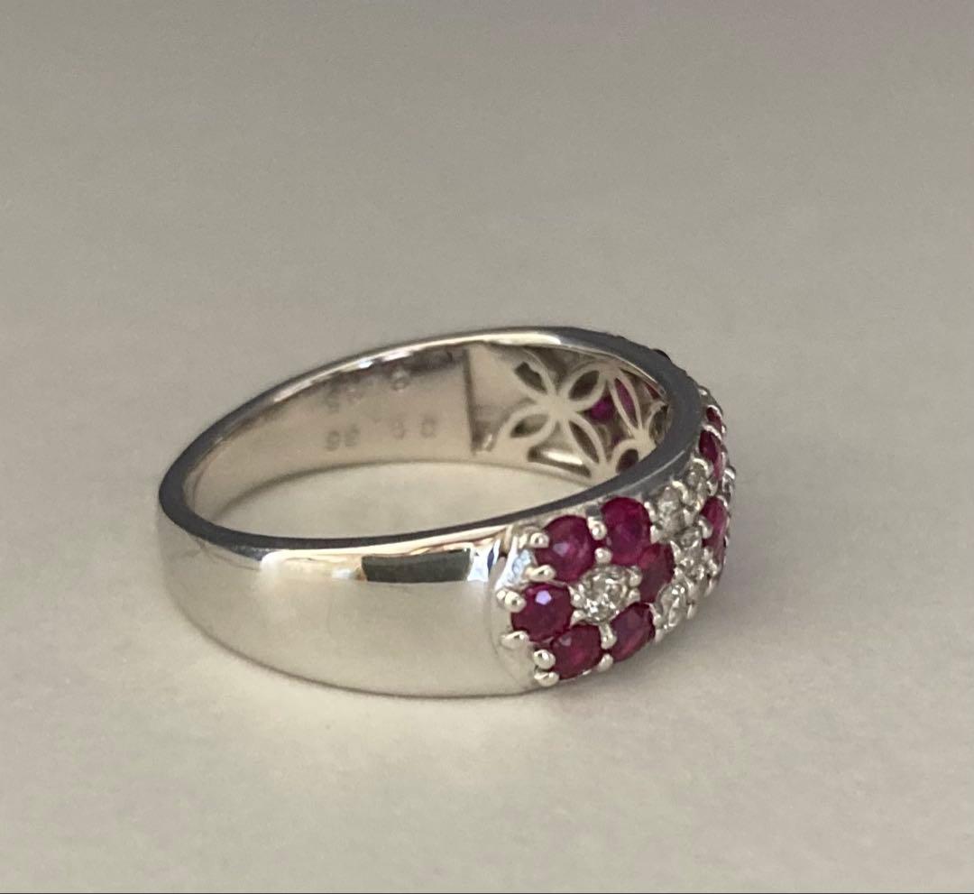 K18 WG ルビー&ダイヤモンド　リング（11号）