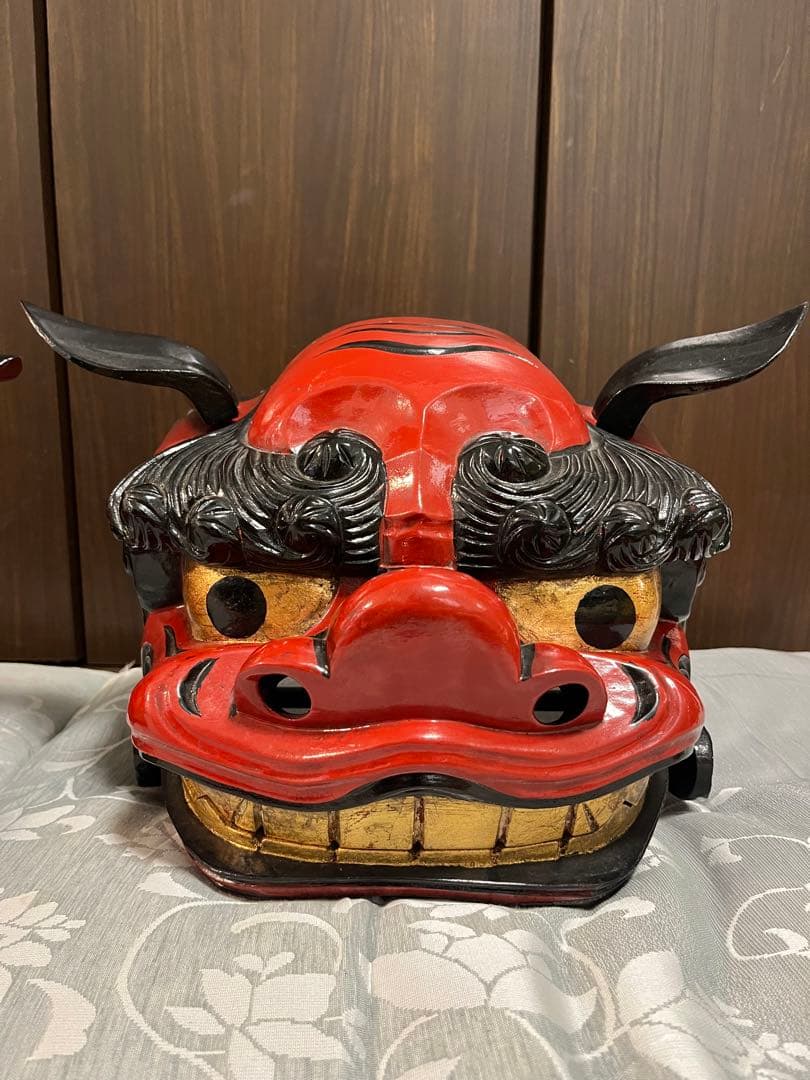【阿吽の獅子頭】獅子舞　開閉式　雌雄ペア　縁起物