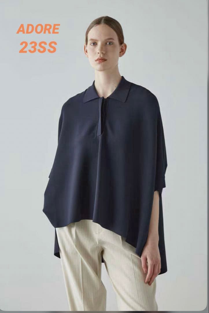 <美品> アドーア クリアドライニットポロ