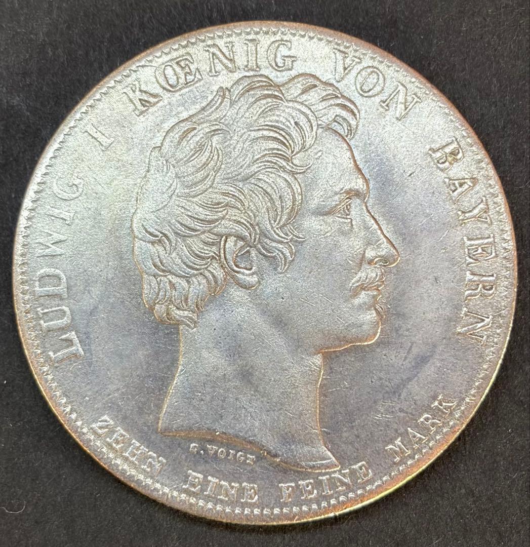 1837年 独バイエルン 聖ミヒャエル勲章 銀メダル ルートヴィヒ1世 38mm