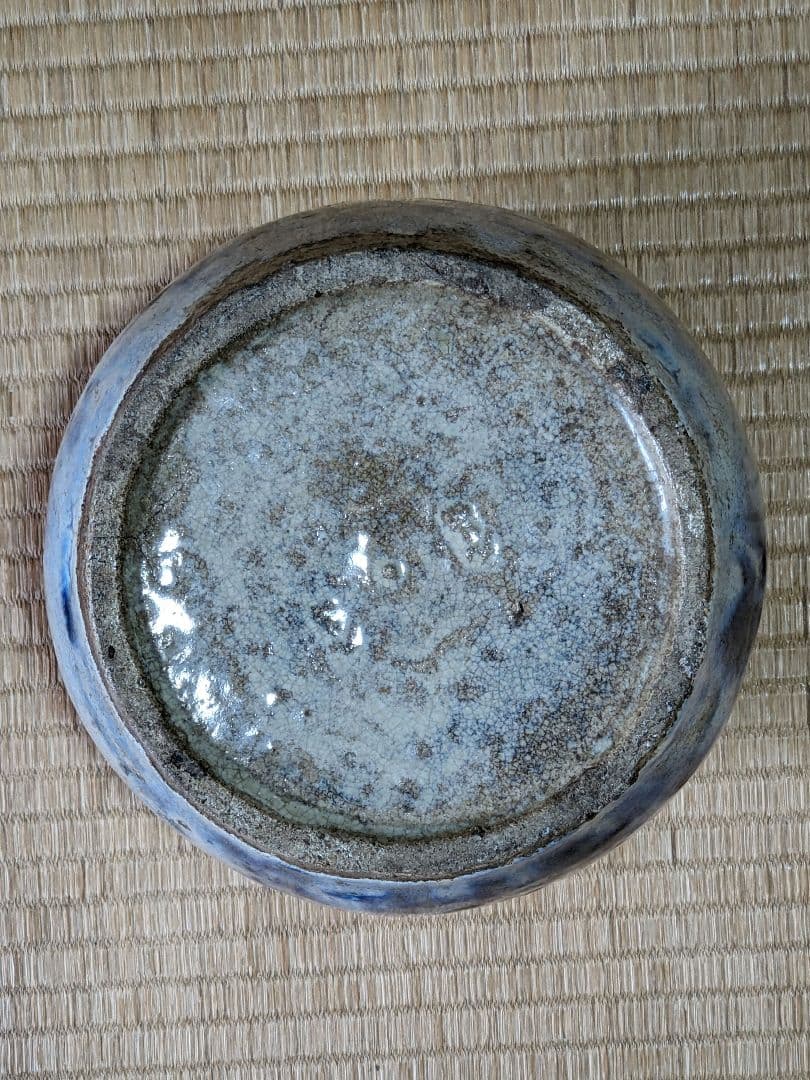 ♦古陶磁 壺 胴継ぎ 染付 藁灰釉 江戸時代 置物飾り 骨董品