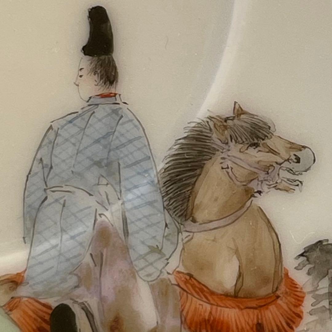 横浜焼 井村製 明治 輸出手 アンティーク カップ＆ソーサー1客  業平東下り図