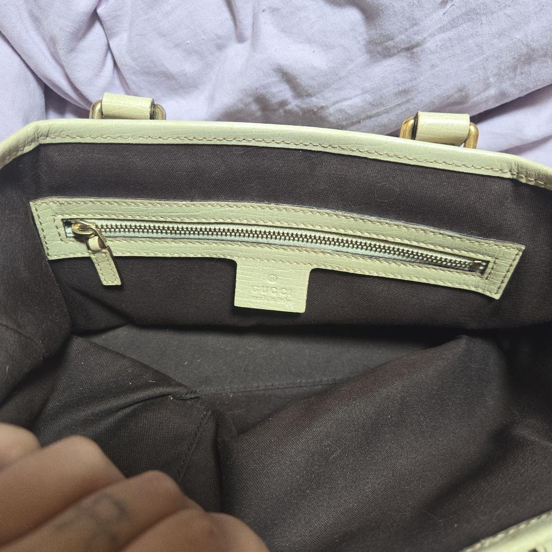 最終値下げ！GUCCI ハンドバッグ ベージュ オレンジ ストライプ