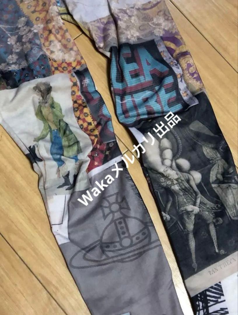 ロココ柄　オーブ　絵画柄　タイツ　ヴィヴィアンウエストウッド