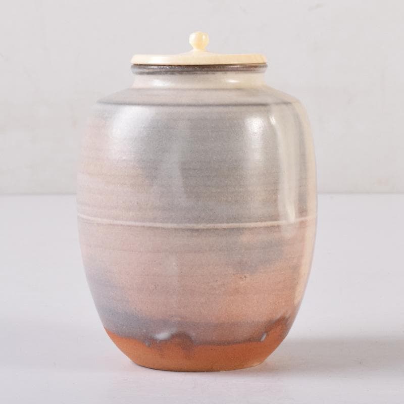 ココ　萩焼　大谷桂仙作　茶入　仕覆付　紫野　小堀卓巌極め箱　V　7381