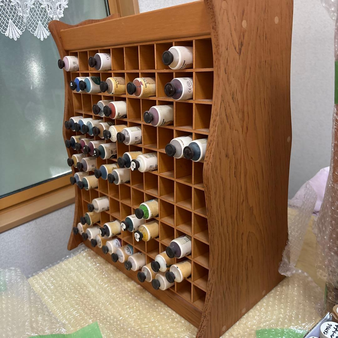 白木ラックジョソーニヤ絵の具48本付き（100本収納可能）