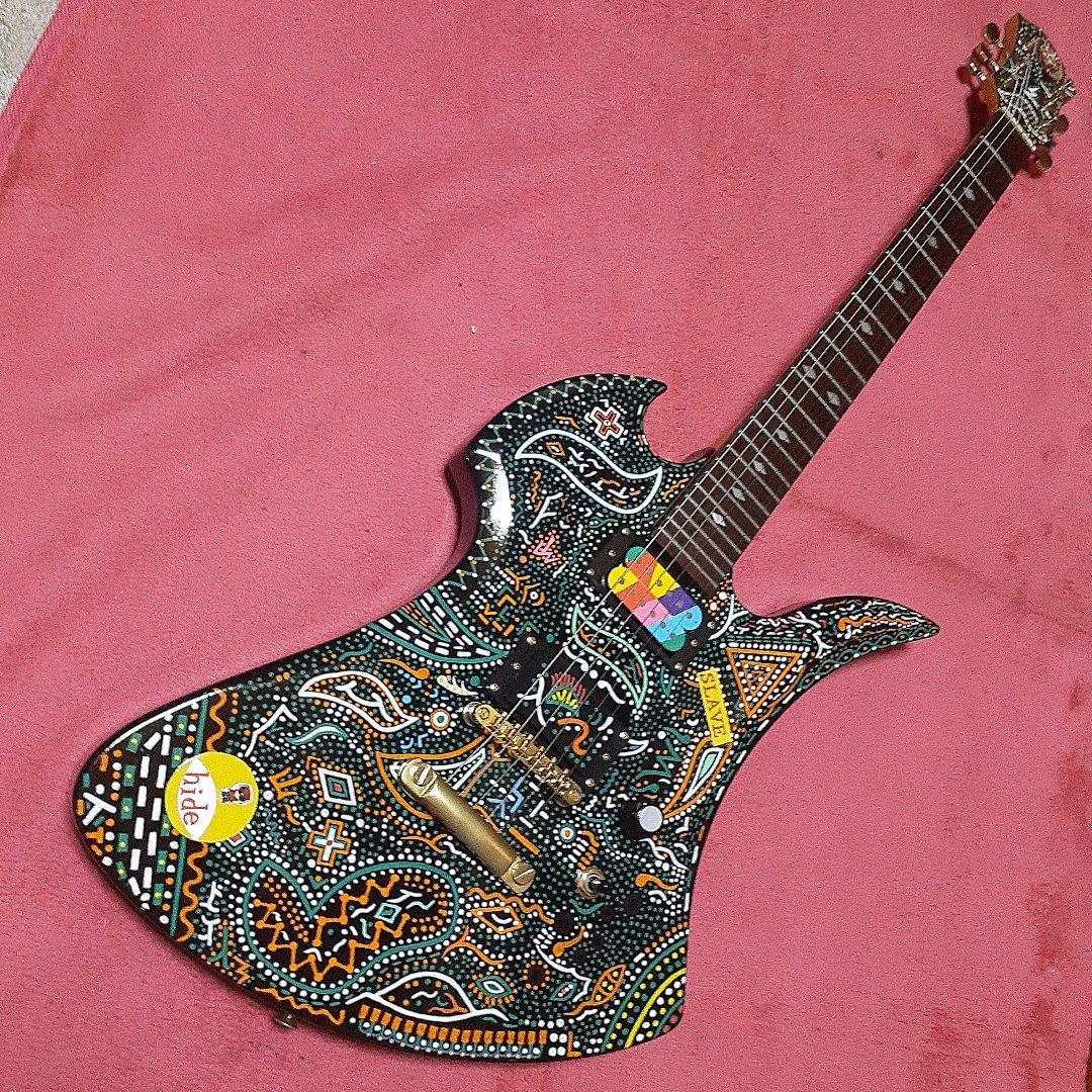 【良・美品】アメーバペイント・hideモデル。MGモッキンバードエレキギター。