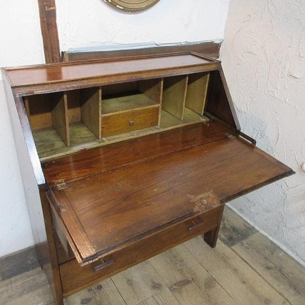 イギリス アンティーク 家具 ライティングビューロー デスク 机 6024e
