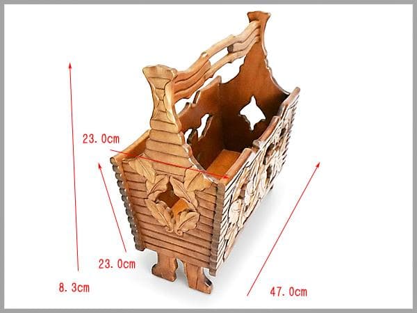 ■ 昭和レトロ　木彫り マガジンラック レトロ ■