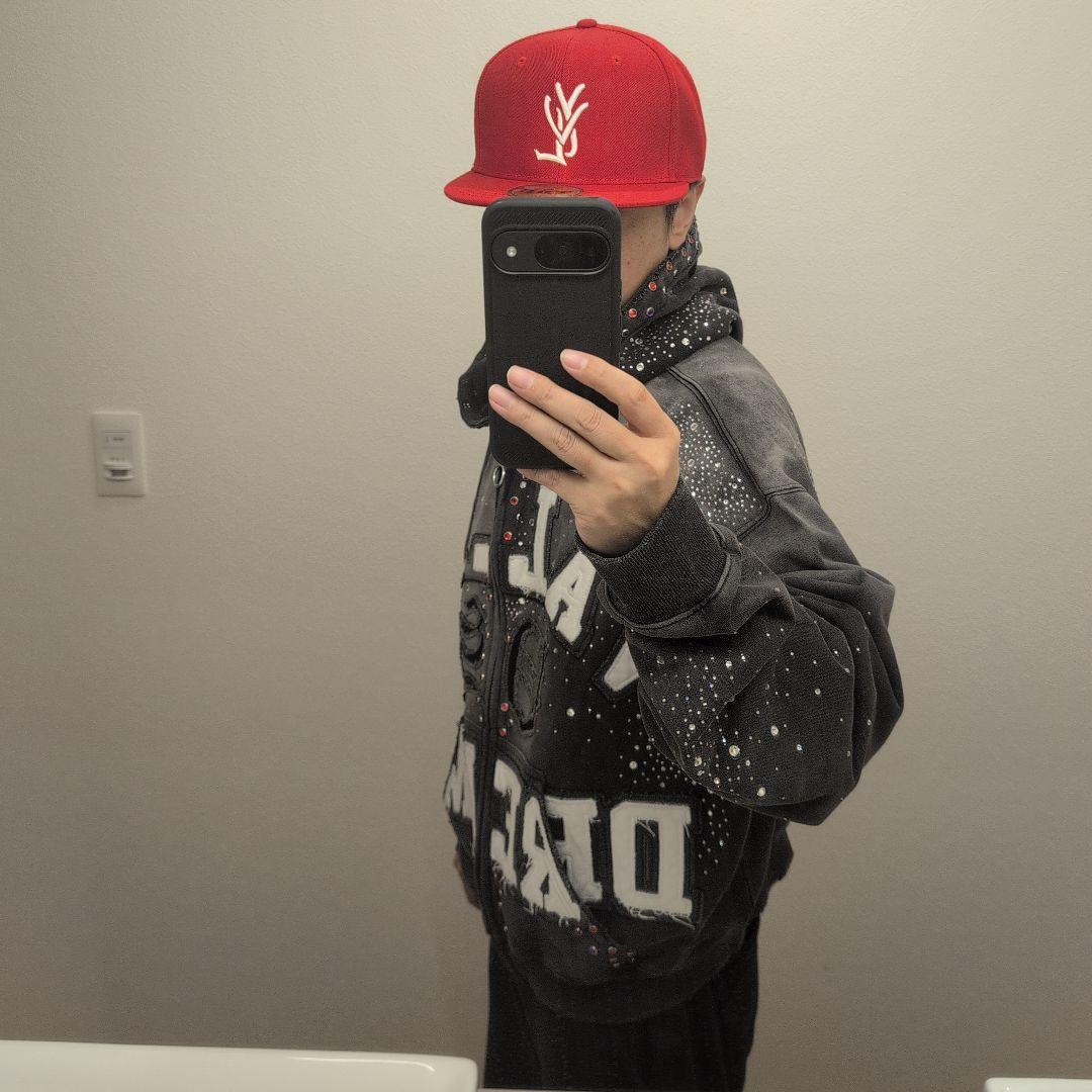 VALE FOREVER CLASSICO ZIP UP ストーン刺繍 XL 黒