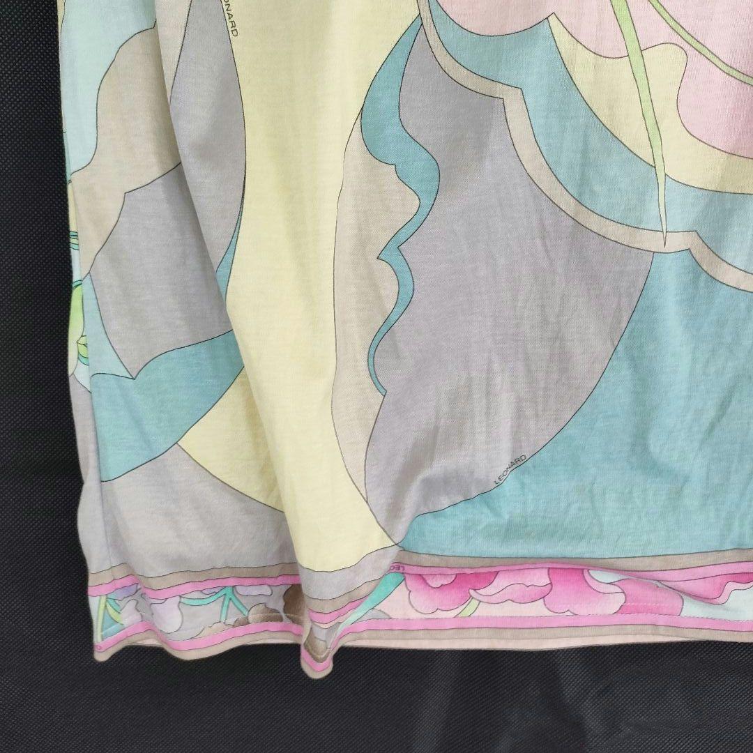 大きいサイズ タグ付き LEONARD 花柄 ロゴ スカート フラワー 裏地有り