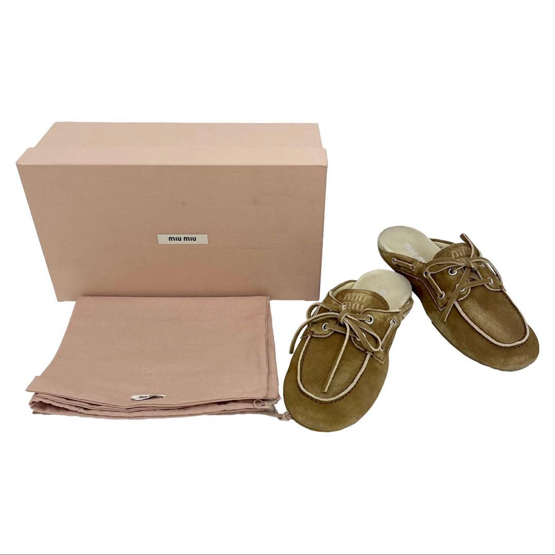 miumiuミュウミュウスエードのミュール　36 1/2
