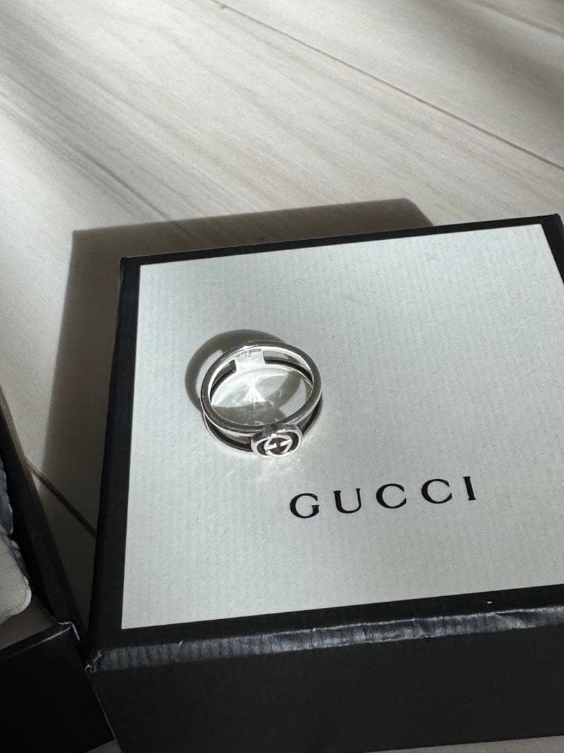 GUCCI シルバー ダブルリング12号 箱付き