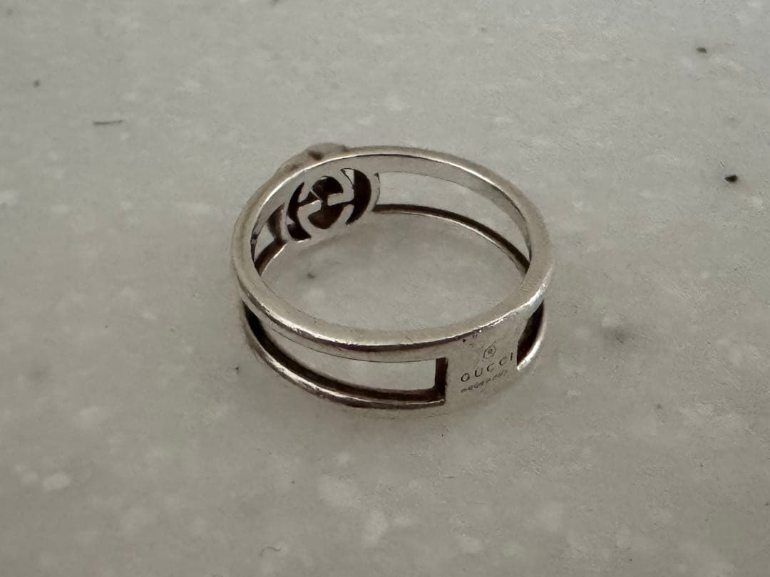 GUCCI シルバー ダブルリング12号 箱付き