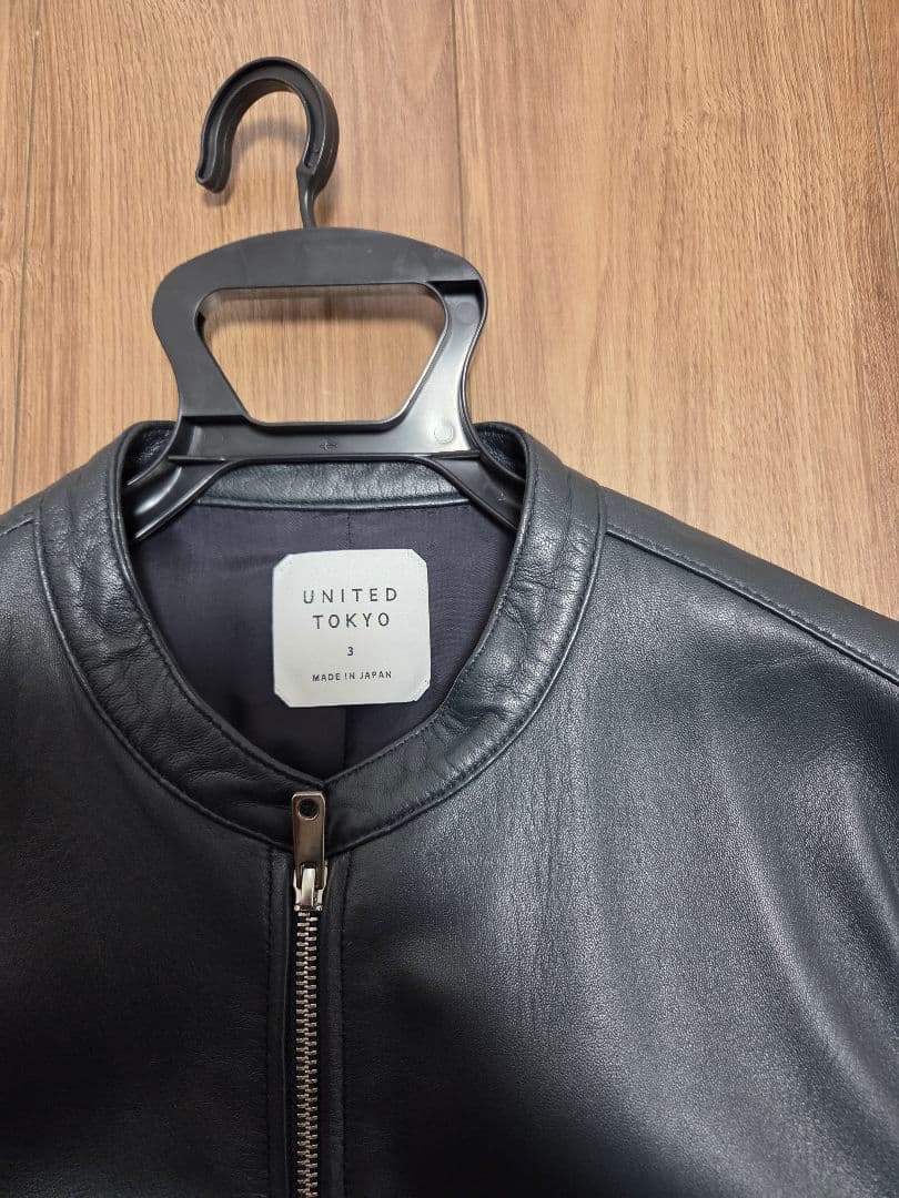 UNITED TOKYO シングルライダースジャケット グレーネイビー サイズ3