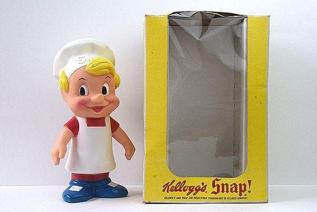 レア 手下げ 箱付！1970’s ケロッグ スナップ ソフビ ビンテージ TOY