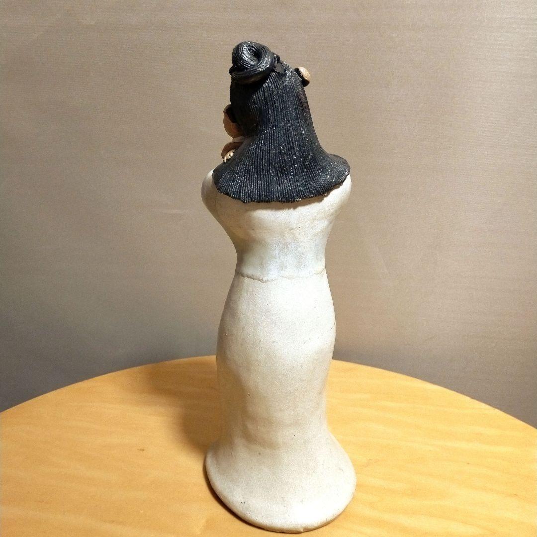 砥部焼 青芳窯★森元青芳作★青芳人形 母子像★愛媛