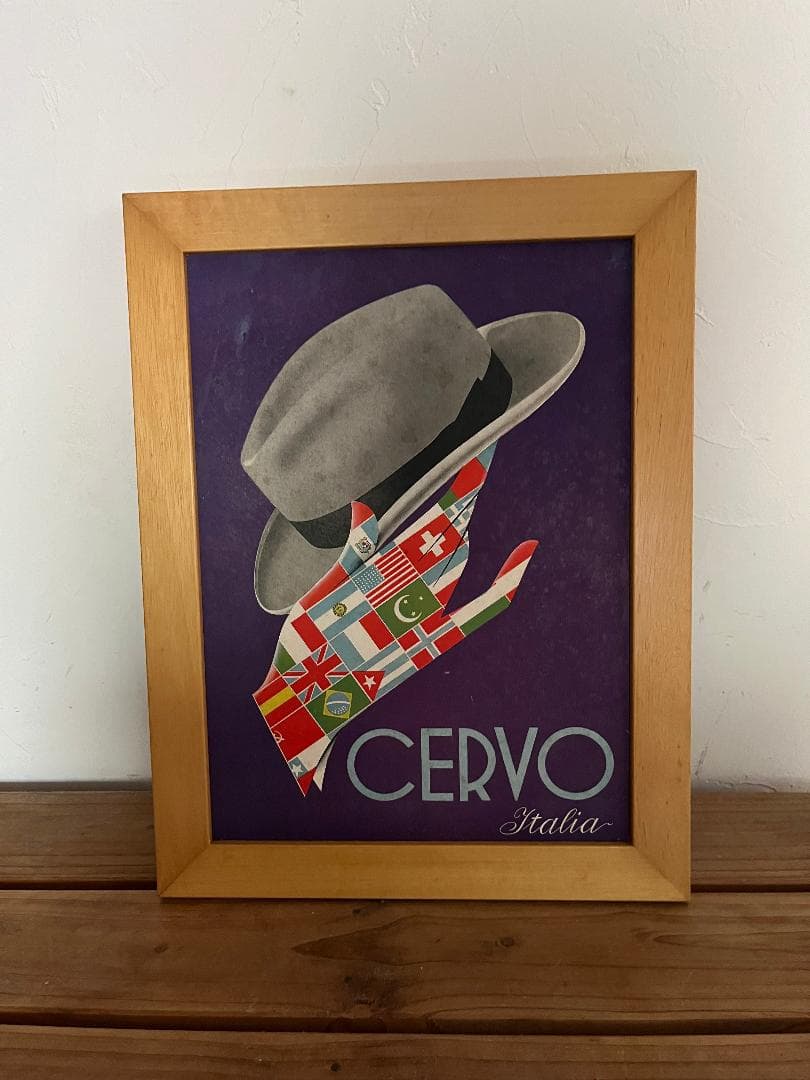 CERVO Italia 版画 額入　レトロアート
