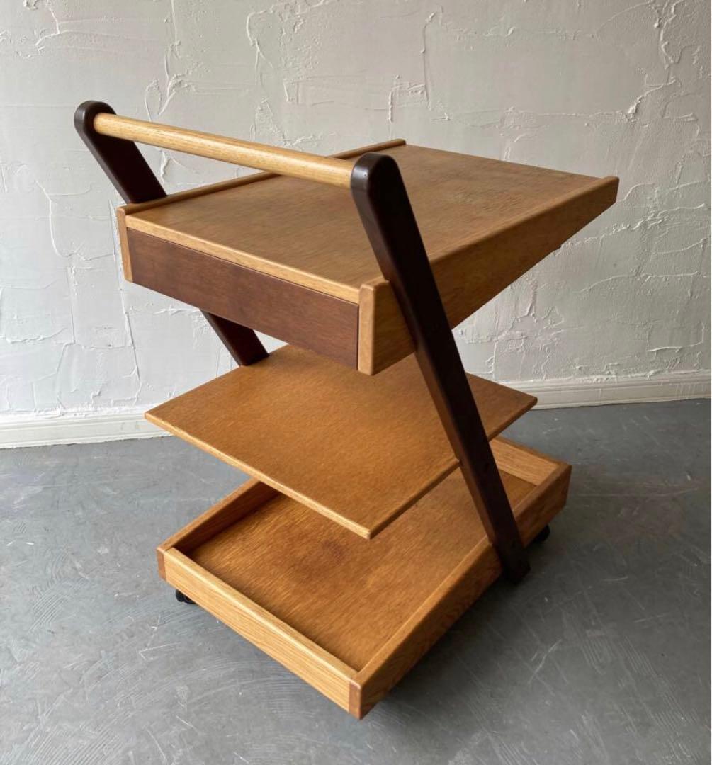 ジャパニーズモダン　木製無垢ワゴン