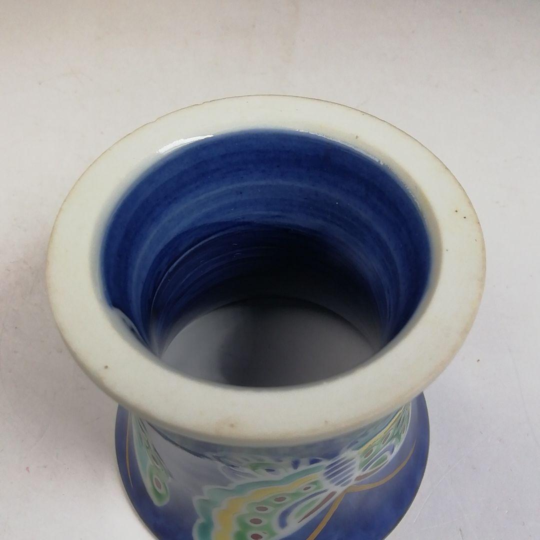 Ｗ１００　蓋置　『色絵　蝶文』『高野昭阿弥 造』　共箱　茶道具