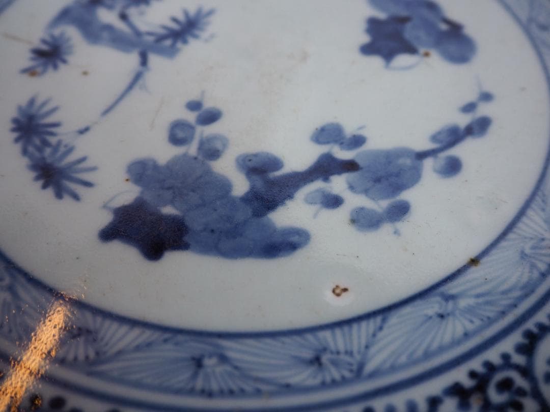 古伊万里松竹梅蛸唐草文尺皿（江戸時代＊18世紀中期）