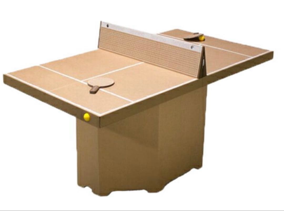 Tennino テニーノ　組み立て式　段ボール卓球台 ラケット付き