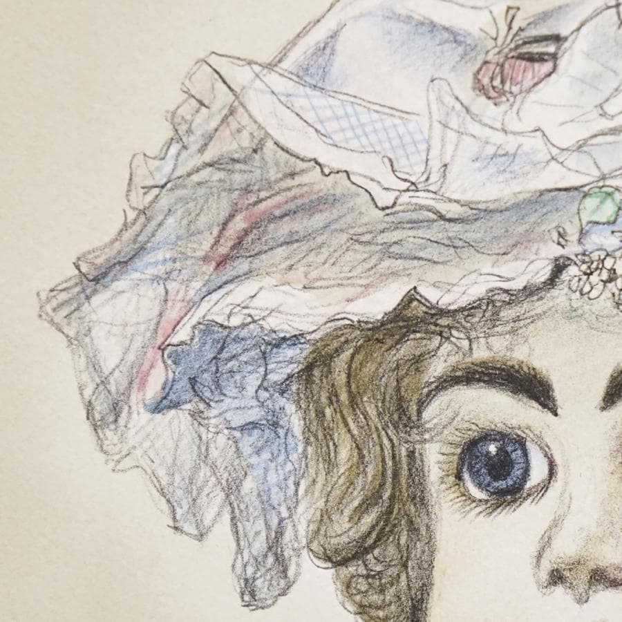 小松崎邦雄 フランス人形 リトグラフ 絵画 美術 芸術 額装 美術品 アート