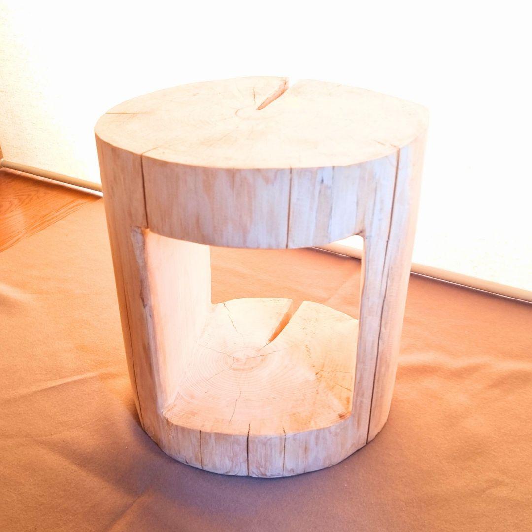 セール品 天然アロマひのき くり抜き 丸太スツール オーガニック 特大