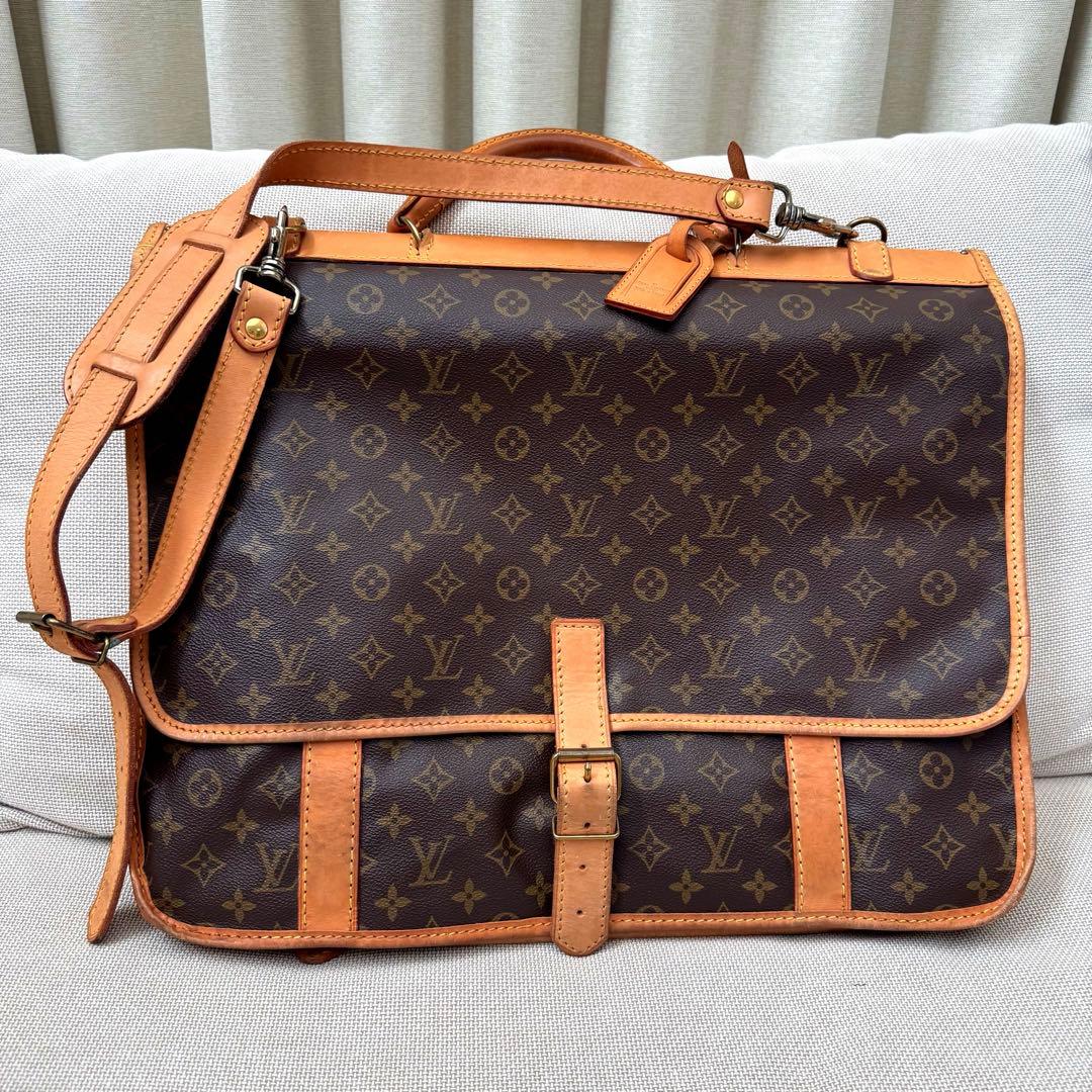 ら*む様 Louis Vuitton ブリーフケース 中型 ブラウン