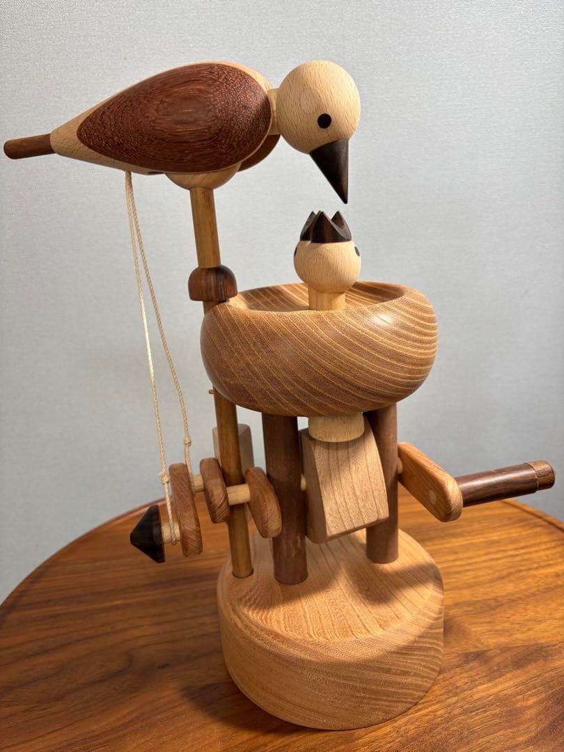 木の動く玩具 大 (カラクリ玩具)