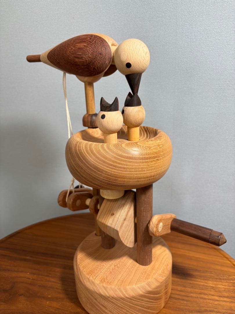 木の動く玩具 大 (カラクリ玩具)