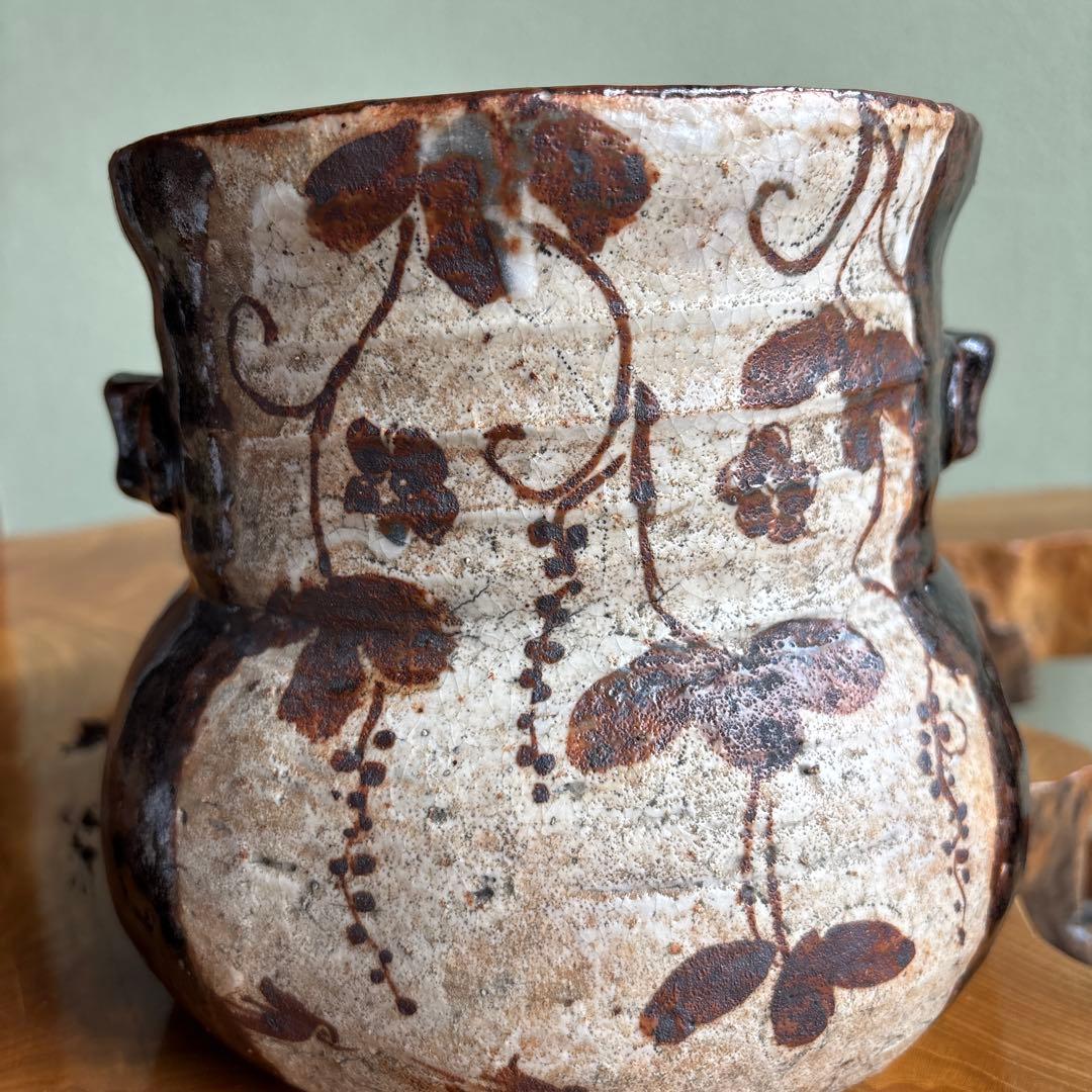 黒織部 織部焼 水指 茶道具 共箱