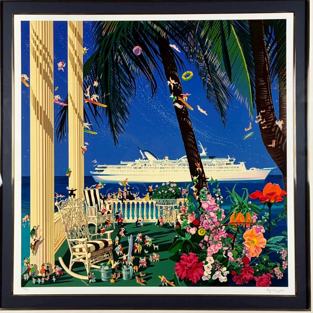 ヒロ・ヤマガタ「スターライトクルージング」シルクスクリーン 大作 直筆サイン入り