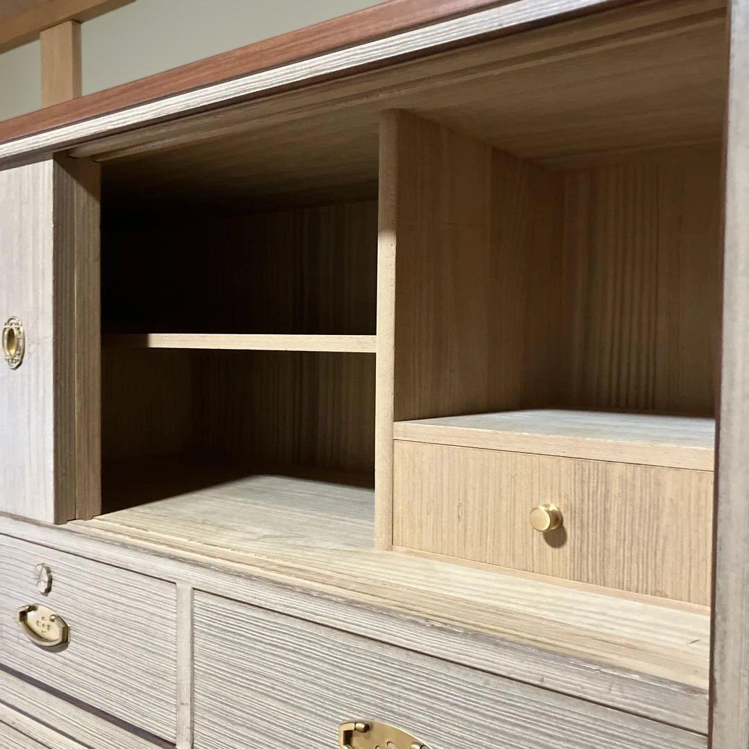 桐　箪笥　 総桐胴丸箪笥 昭和50年代物　鍵付き