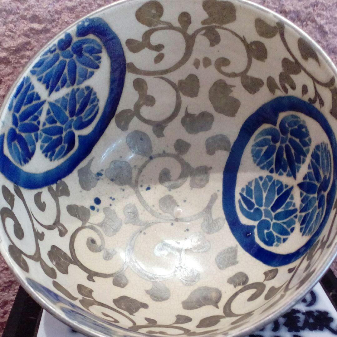 紀州和歌山藩徳川御三家５５万石家老安藤直行所用三ツ葉葵紋名工野々村仁清作抹茶茶碗