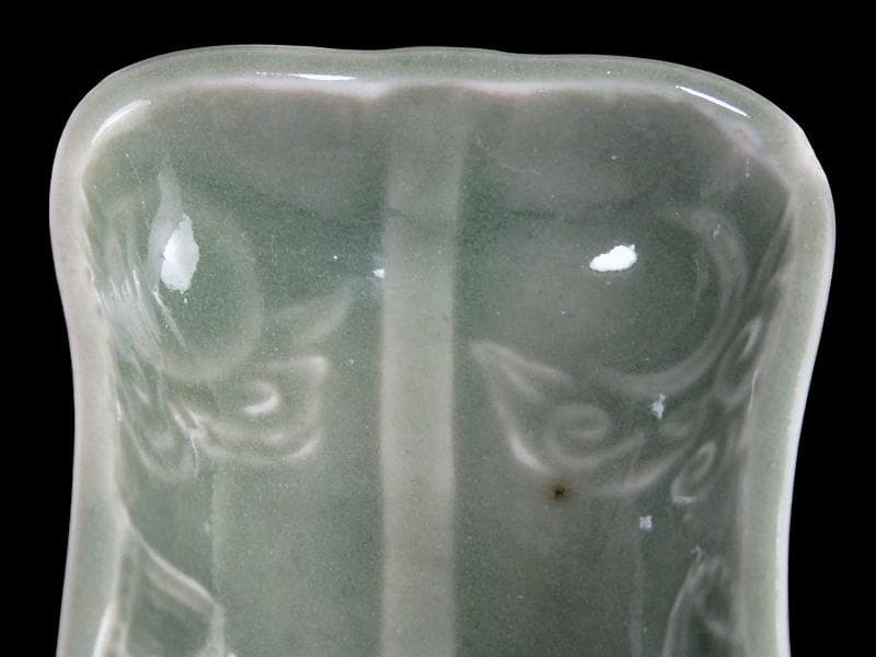 伊万里　瀬戸　青磁　軍配の図　変形豆皿　2枚　珍品　E667AS-fbsf