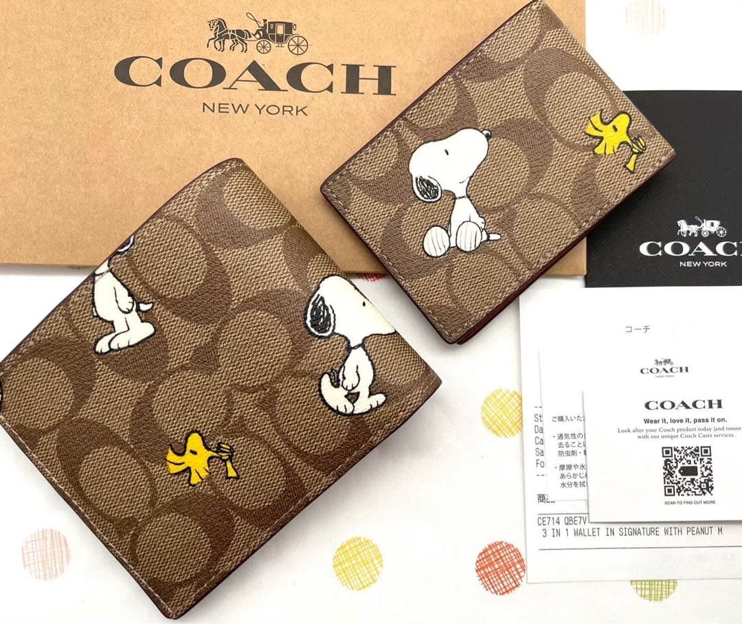 ★新品未使用★ COACH コーチ Lジップ カード ケーススヌーピー　財布