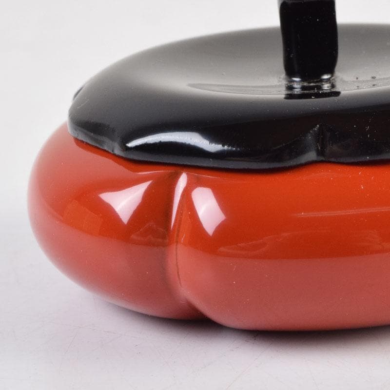 茶道具　朱塗　柿　香合　紫野　小林太玄極め箱　V　9183